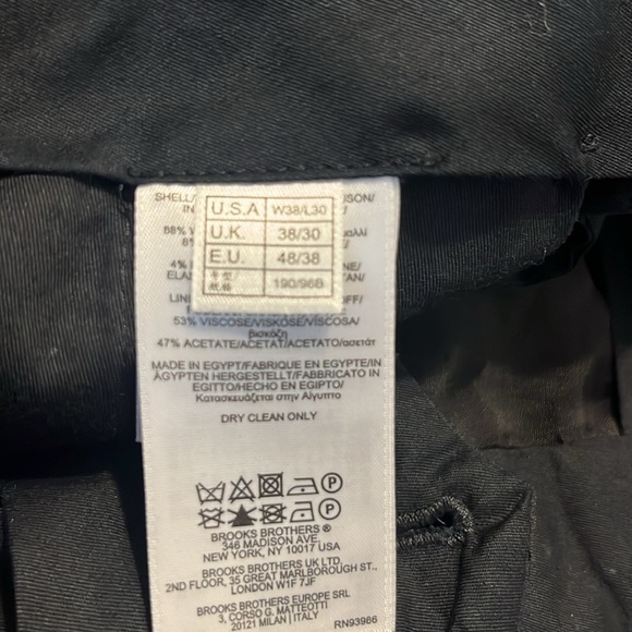 BROOKS BROTHERS Men's Classic Fit Pants Slacks Wool Blend Dark Grey 36x30 - Picture 8 of 9